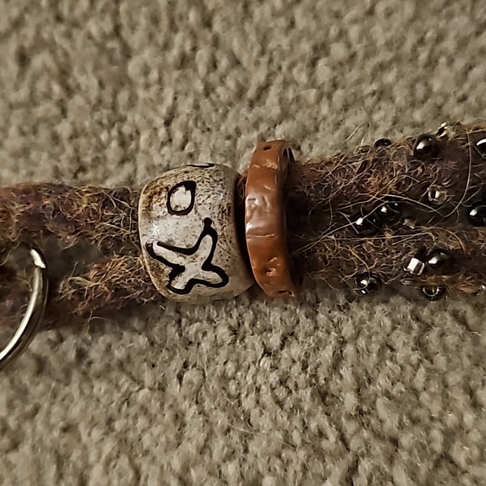 Handmade Key Chain wool beads